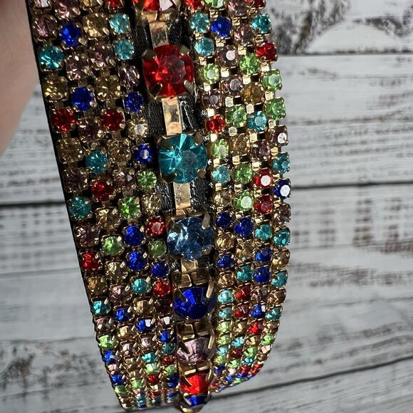 Multicolor Rhinestone Headband Sparkly Bejeweled Colorful Hair Accessories - Picture 7 of 7